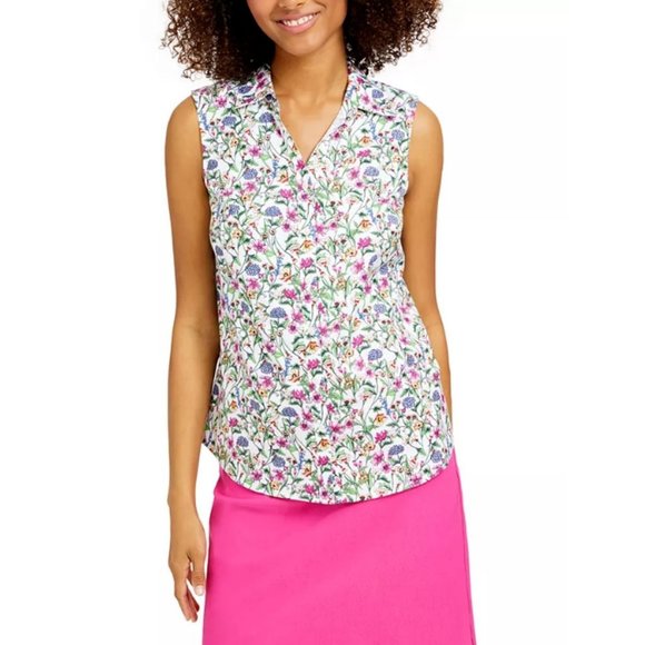 Charter Club Tops - Charter Club Floral Print Sleeveless Shirt Women's Blouse Size 12 NEW